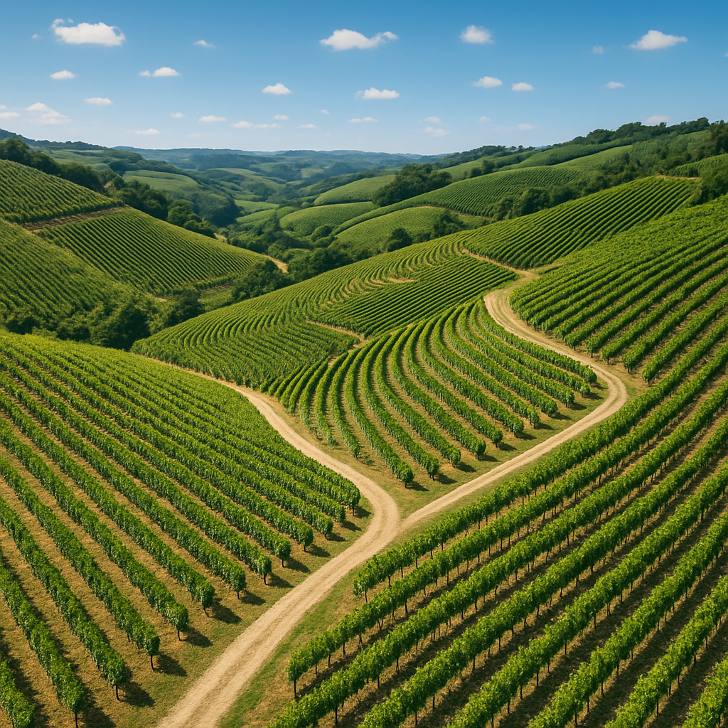 Aerial view of winery