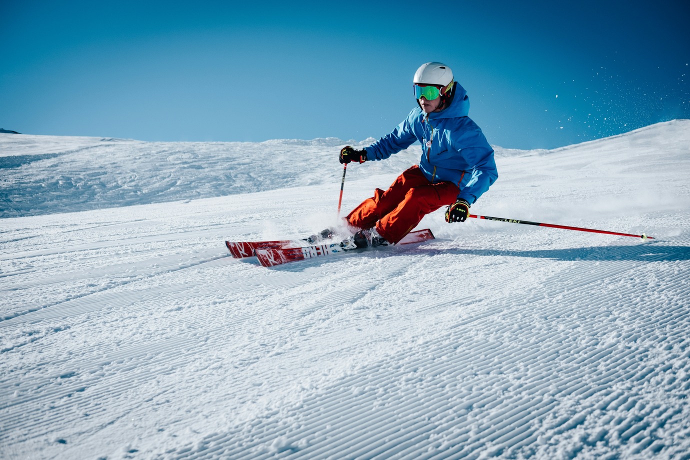 Person skiing down a mountain